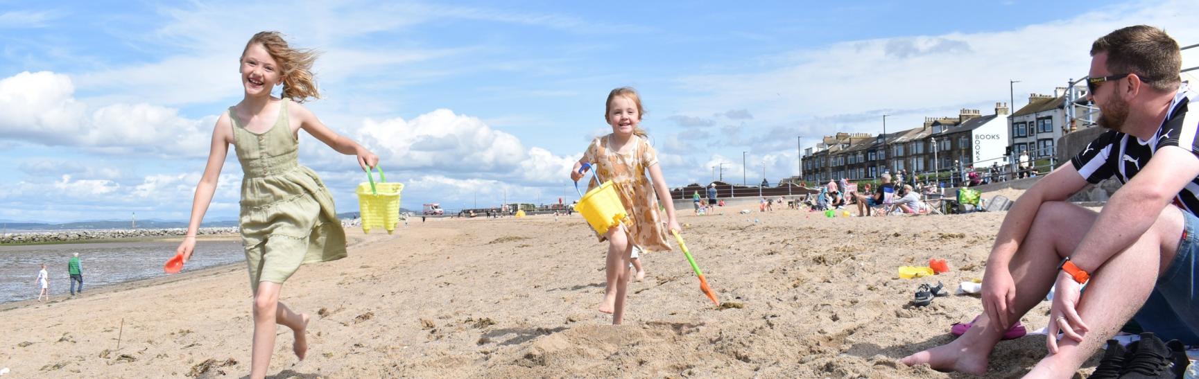 Enjoying Morecambe Beach