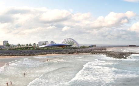 Eden Project Morecambe External Cgi Day Crop Grimshaw