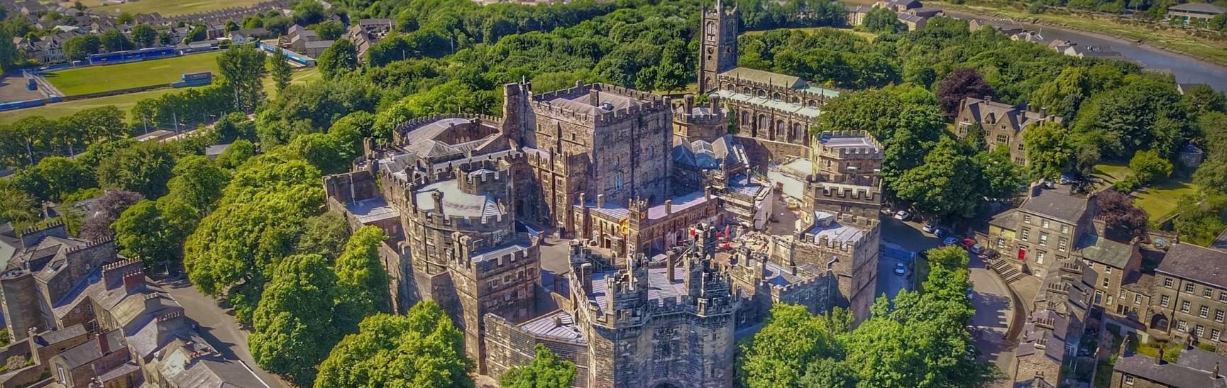 Arial view of Lancaster Castle