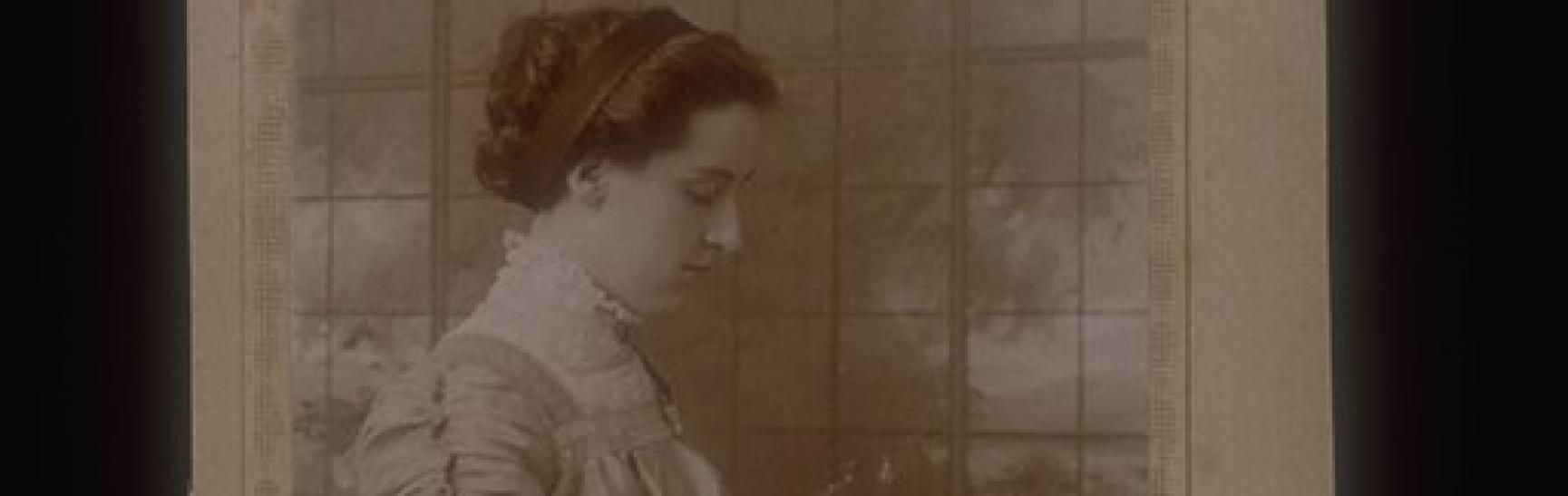 Photograph Of Selina Martin Reading A Book Handwritten On The Back