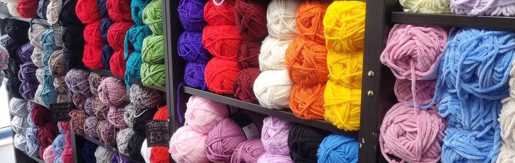 A colourful selection of yarn at Barbara's