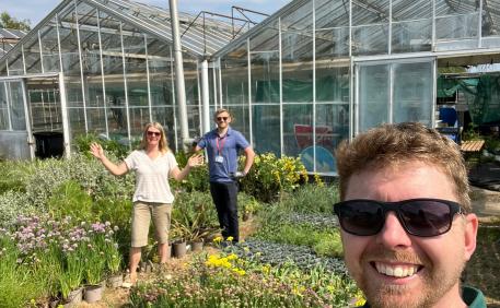Pictured with plants from the award-winning RHS Chelsea Bring Me Sunshine Garden, now relocated to Morecambe as the first physical elements of Eden Project Morecambe, are Florence Mansbridge, Growing Point Horticultural Manager at Eden Project Cornwall, Peter Jones, Director of Horticulture at the Eden Project, and Dewey Lord, Senior Project Manager for Eden Project Morecambe.