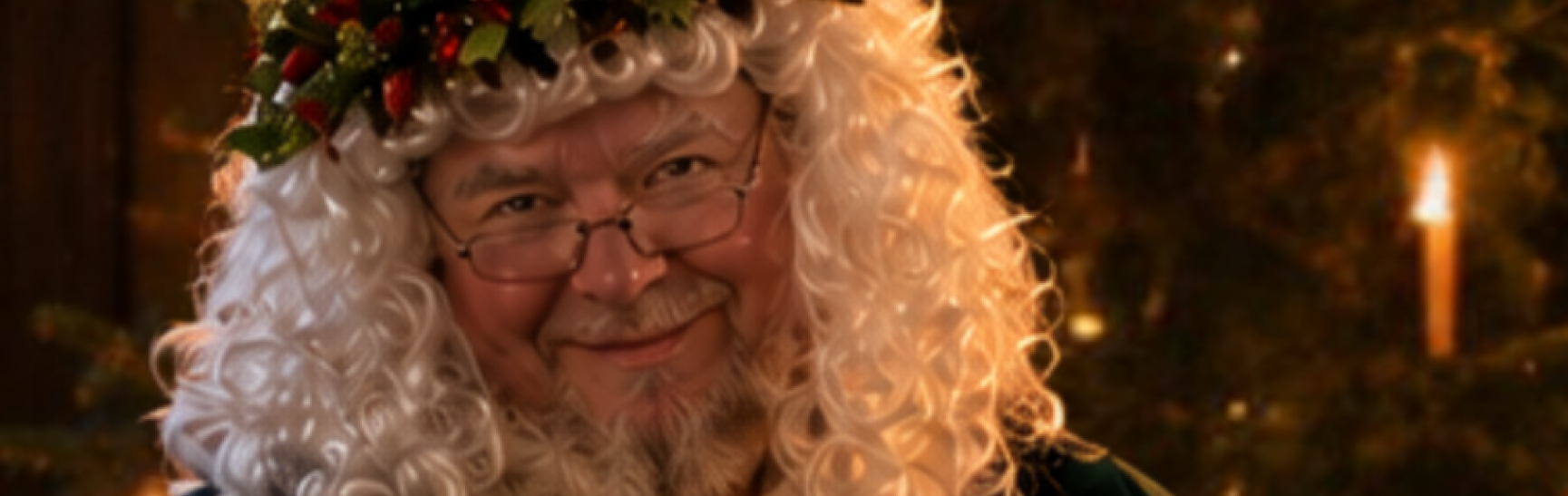 father christmas in green outfit